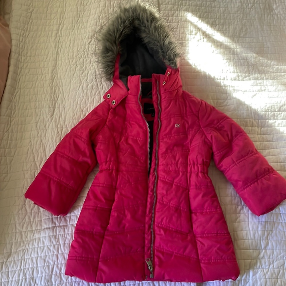 Pink puffer coat for kids